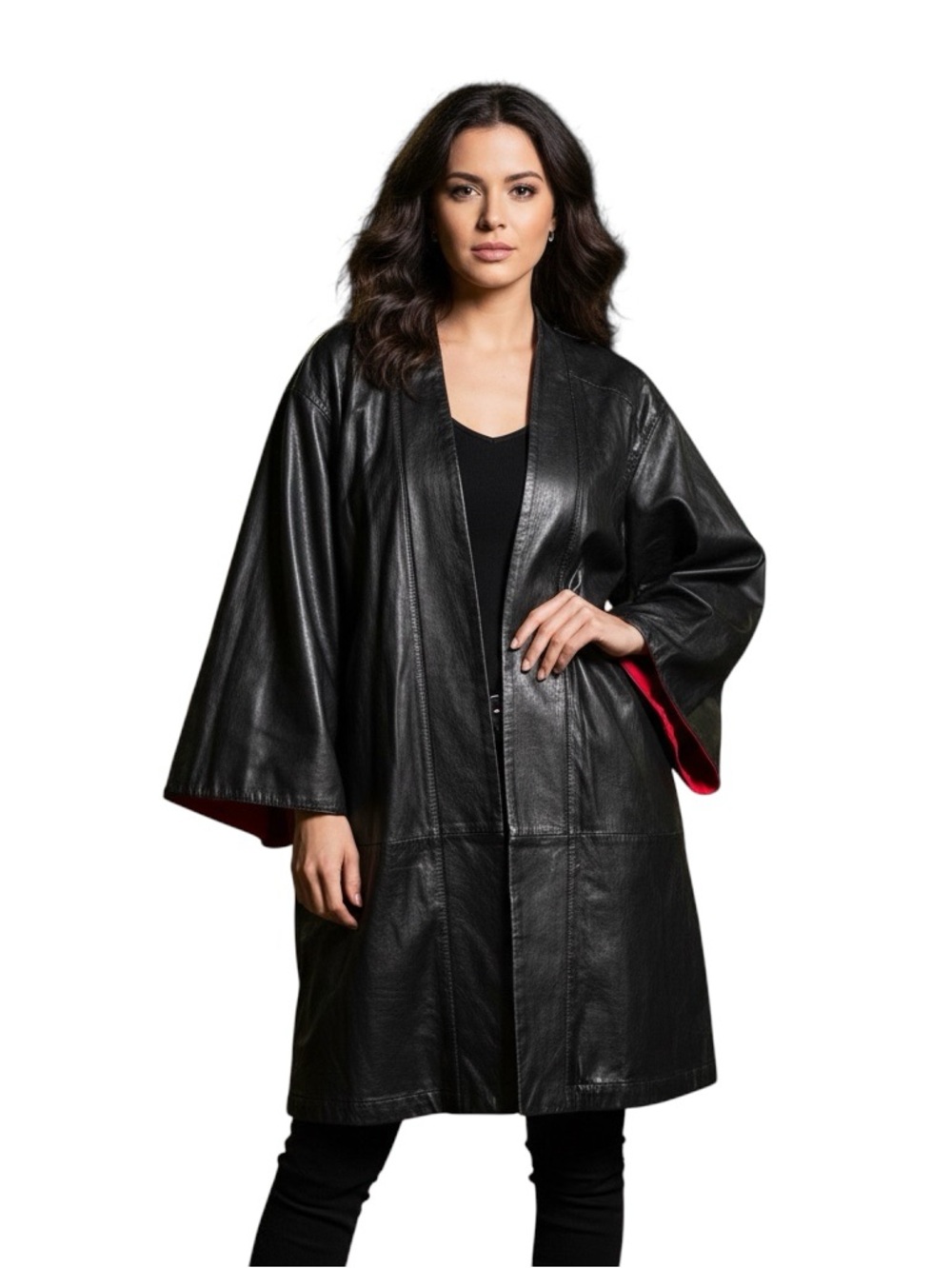 Vintage Gianfranco Ferre Leather Swing Coat